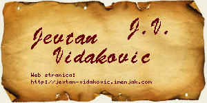 Jevtan Vidaković vizit kartica